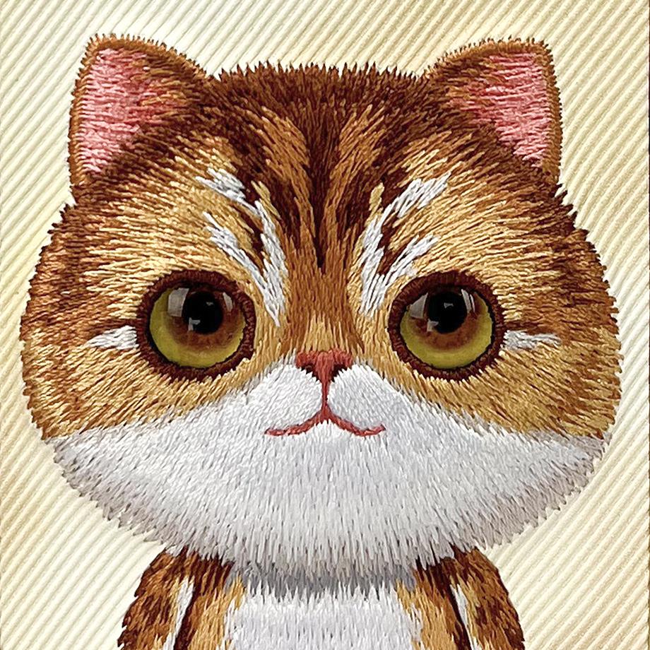 NIMMY iPhone 16 Pro Max 3D Gerçek Nakış İşlemeli Kedi Kabartmalı Göz Detaylı Big Eyes Silikon Kılıf