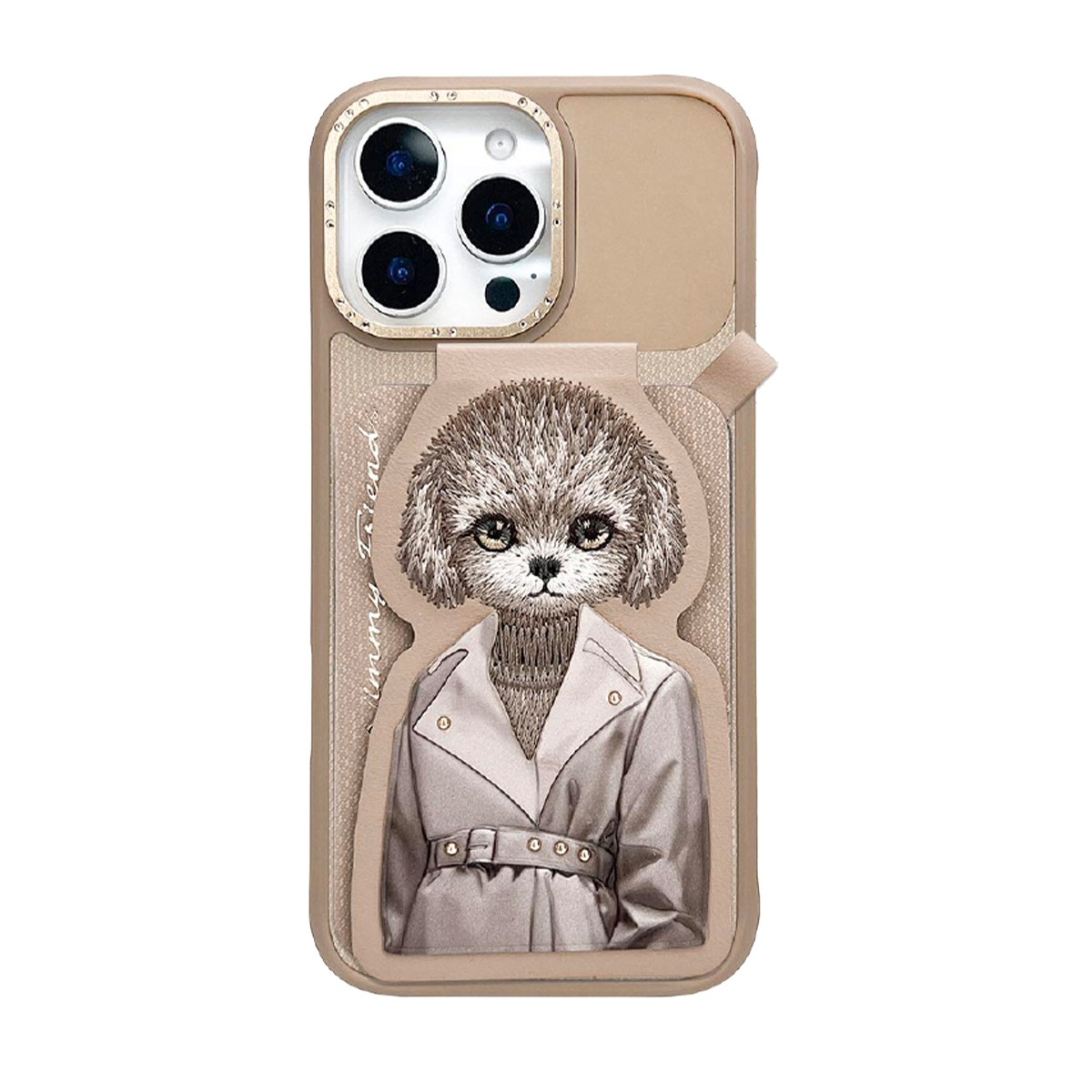 NIMMY iPhone 16 Pro Max Uyumlu | MagSafe Destekli  Kahve Kedi Desenli Kartlıklı Kılıf -  N-CXMC-KTHZ