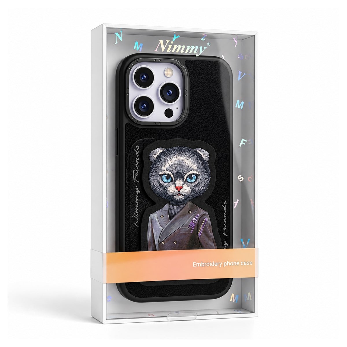 NIMMY iPhone 16 Pro Max Uyumlu | MagSafe Destekli  Siyah Kedi Desenli Kartlıklı Kılıf - N-CXMC-KTHZ