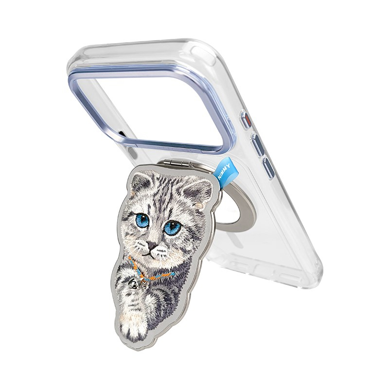 NIMMY iPhone 18 Pro Max Uyumlu MagSafe Özellikli | Değiştirilebilir Manyetik 3D Göz Detaylı Kedi Detaylı Standlı Nimmy Telefon Kılıfı