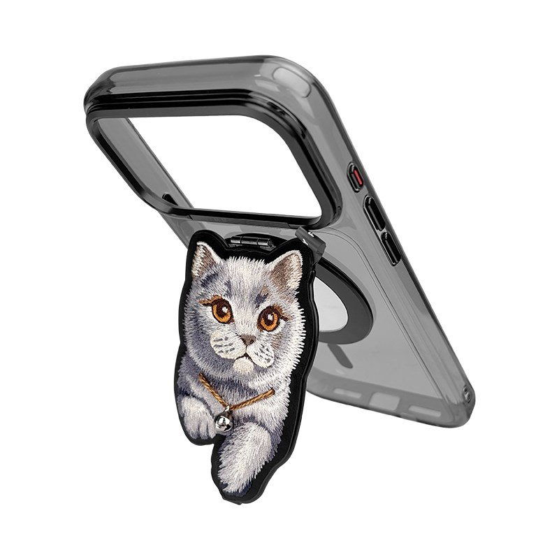 NIMMY iPhone 18 Pro Max Uyumlu MagSafe Özellikli | Değiştirilebilir Manyetik 3D Göz Detaylı Kedi Detaylı Standlı Nimmy Telefon Kılıfı