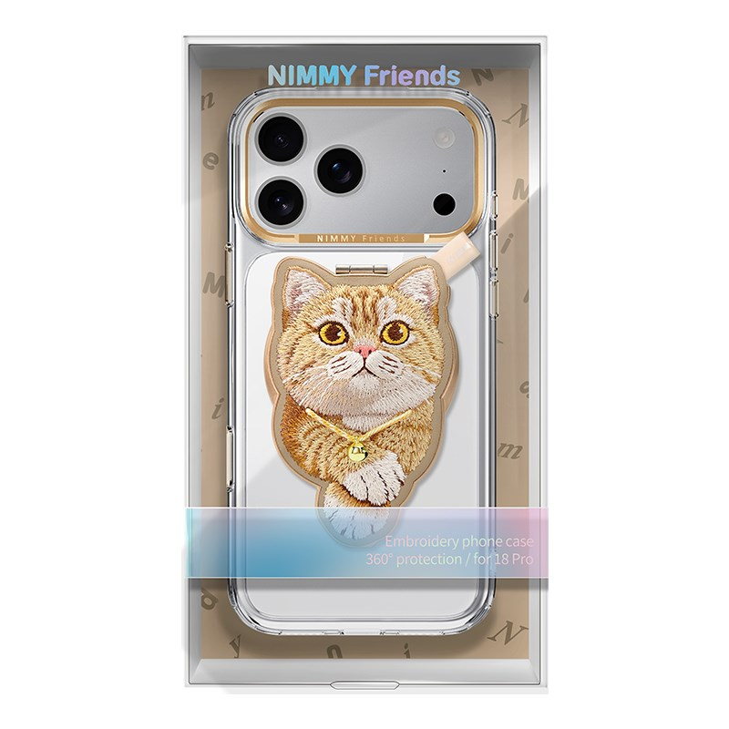 NIMMY iPhone 18 Pro Max Uyumlu MagSafe Özellikli | Değiştirilebilir Manyetik 3D Göz Detaylı Kedi Detaylı Standlı Nimmy Telefon Kılıfı