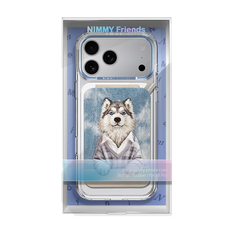 NIMMY iPhone 18 Pro Max Uyumlu Nimmy MagSafe Uyumlu | Değiştirilebilir Manyetik 3D Nakışlı Kartlık ve Standlı Telefon Kılıfı