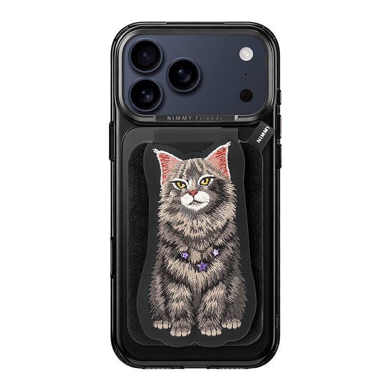NIMMY iPhone 18 Pro Uyumlu | Değiştirilebilir Manyetik 3D Nakışlı Kolyeli Standlı ve Kartlıklı Nimmy Telefon Kılıfı