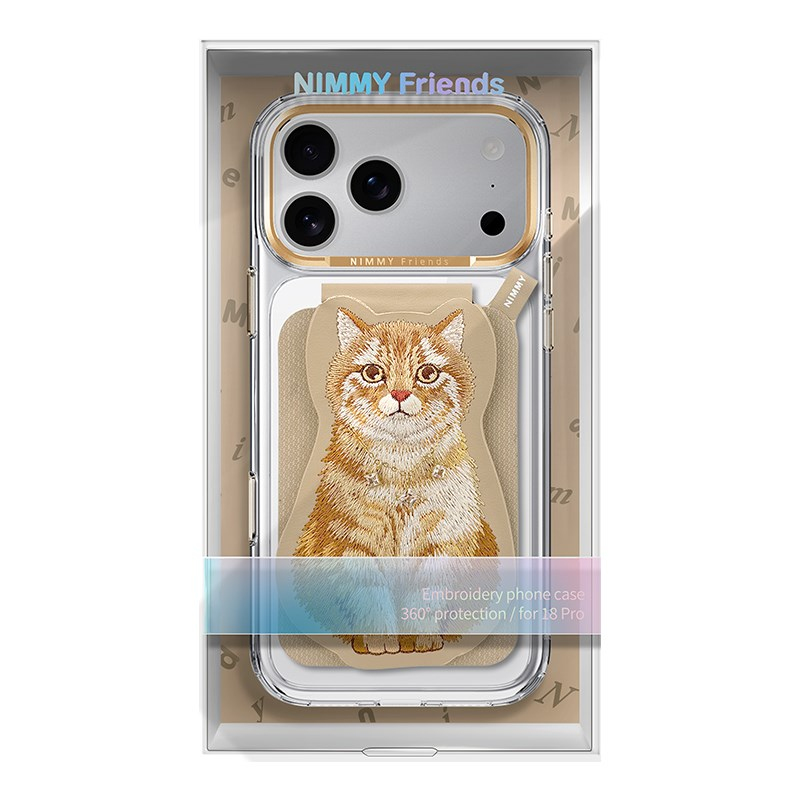 NIMMY iPhone 18 Pro Uyumlu | Değiştirilebilir Manyetik 3D Nakışlı Kolyeli Standlı ve Kartlıklı Nimmy Telefon Kılıfı