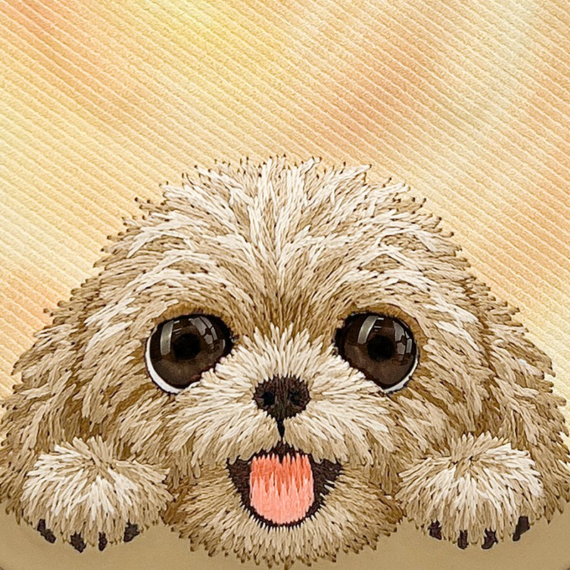 NIMMY iPhone 18 Pro Uyumlu Gerçek Nakış İşlemeli Köpek Desenli Nimmy Telefon Kılıfı