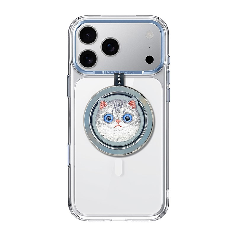 NIMMY iPhone 18 Pro Uyumlu MagSafe Özellikli | Değiştirilebilir Manyetik 3D Göz Detaylı Kedili Nimmy Telefon Kılıfı