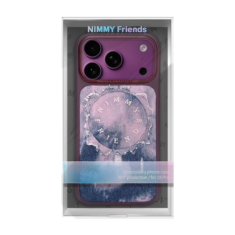 NIMMY iPhone 18 Pro Uyumlu MagSafe Özellikli Gerçek Kot Kaplamalı Metal Tuşlu Nimmy Kılıf