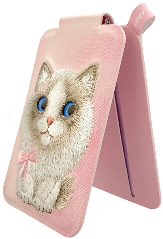 NIMMY Nimmy MagSafe Uyumlu | Değiştirilebilir Manyetik 3D Nakışlı Stand Ve Kartlık Pink Ragdoll