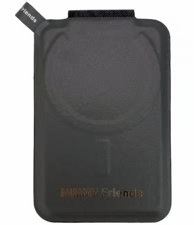 NIMMY Nimmy MagSafe Uyumlu | Değiştirilebilir Manyetik 3D Nakışlı Stand Ve Kartlık Siyah Pug