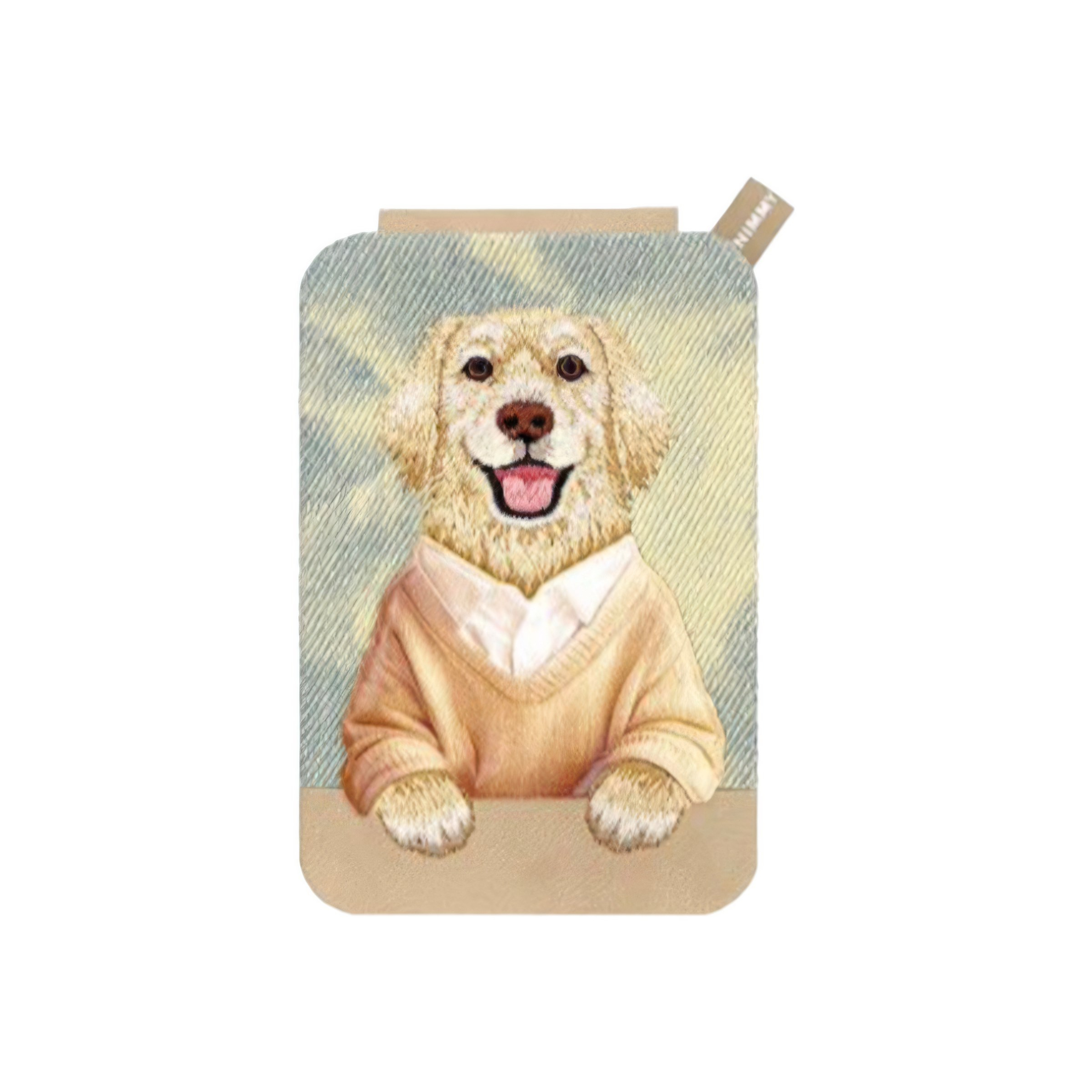 NIMMY Nimmy MagSafe Uyumlu | Değiştirilebilir Manyetik 3D Nakışlı Stand Ve Kartlık Sarı Golden Retriever