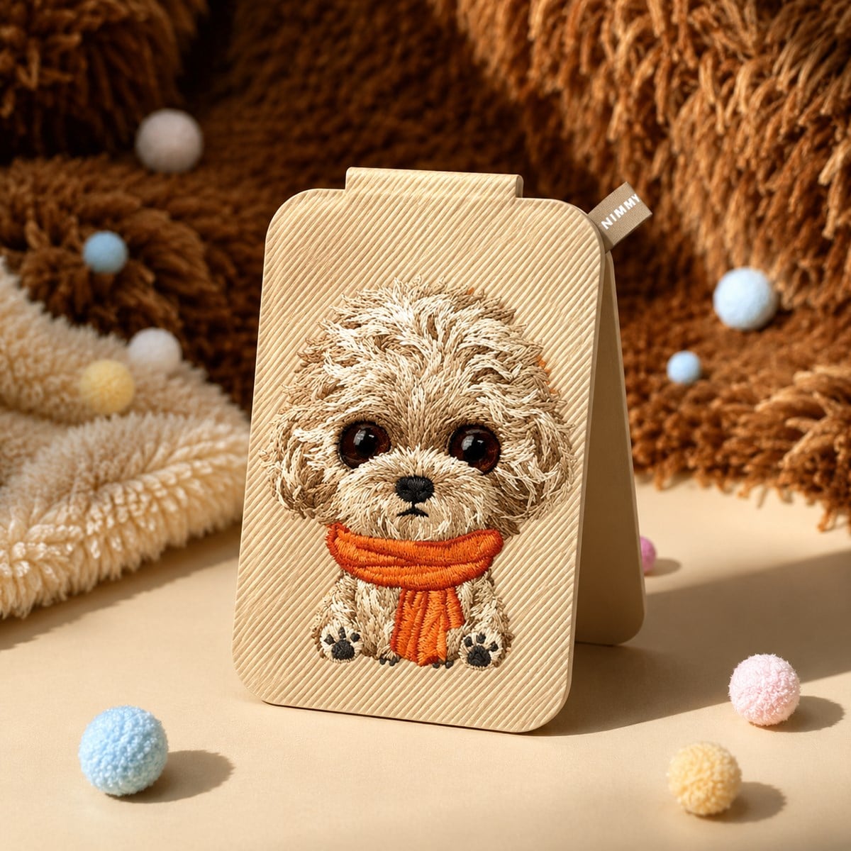 NIMMY Nimmy MagSafe Uyumlu | Değiştirilebilir Manyetik 3D Nakışlı Stand Ve Kartlık Toy Poodle