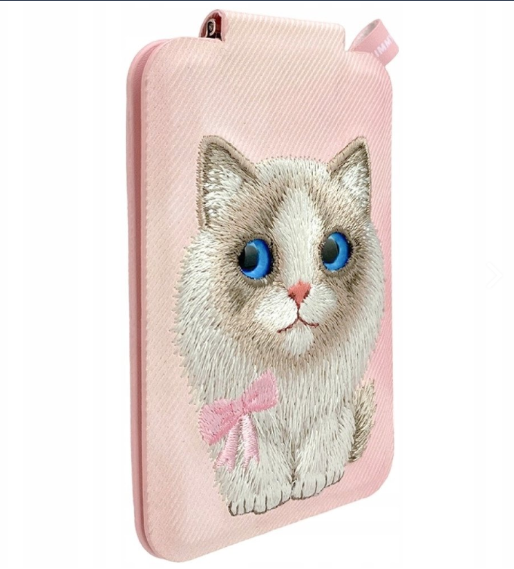 NIMMY Nimmy MagSafe Uyumlu | Değiştirilebilir Manyetik 3D Nakışlı Stand Ve Kartlık Pink Ragdoll