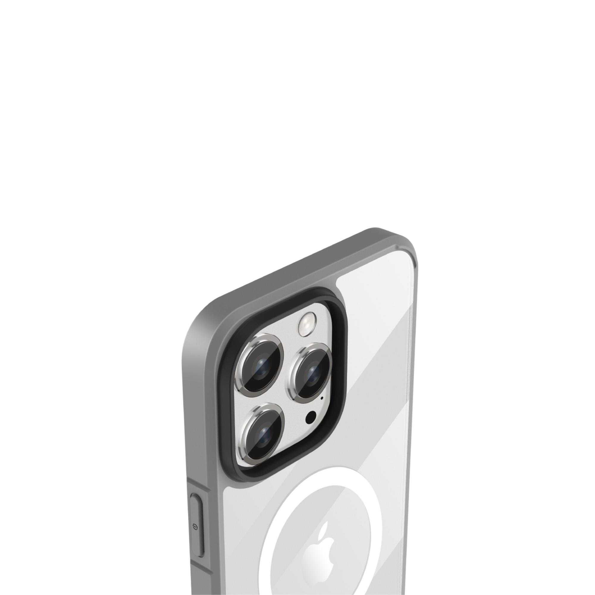 X-LEVELiPhone 15 Pro Max MagSafe Özellikli Kenarları Renkli Yumuşak Arkası Şeffaf Magnet Ice Crystal Silikon Kılıf