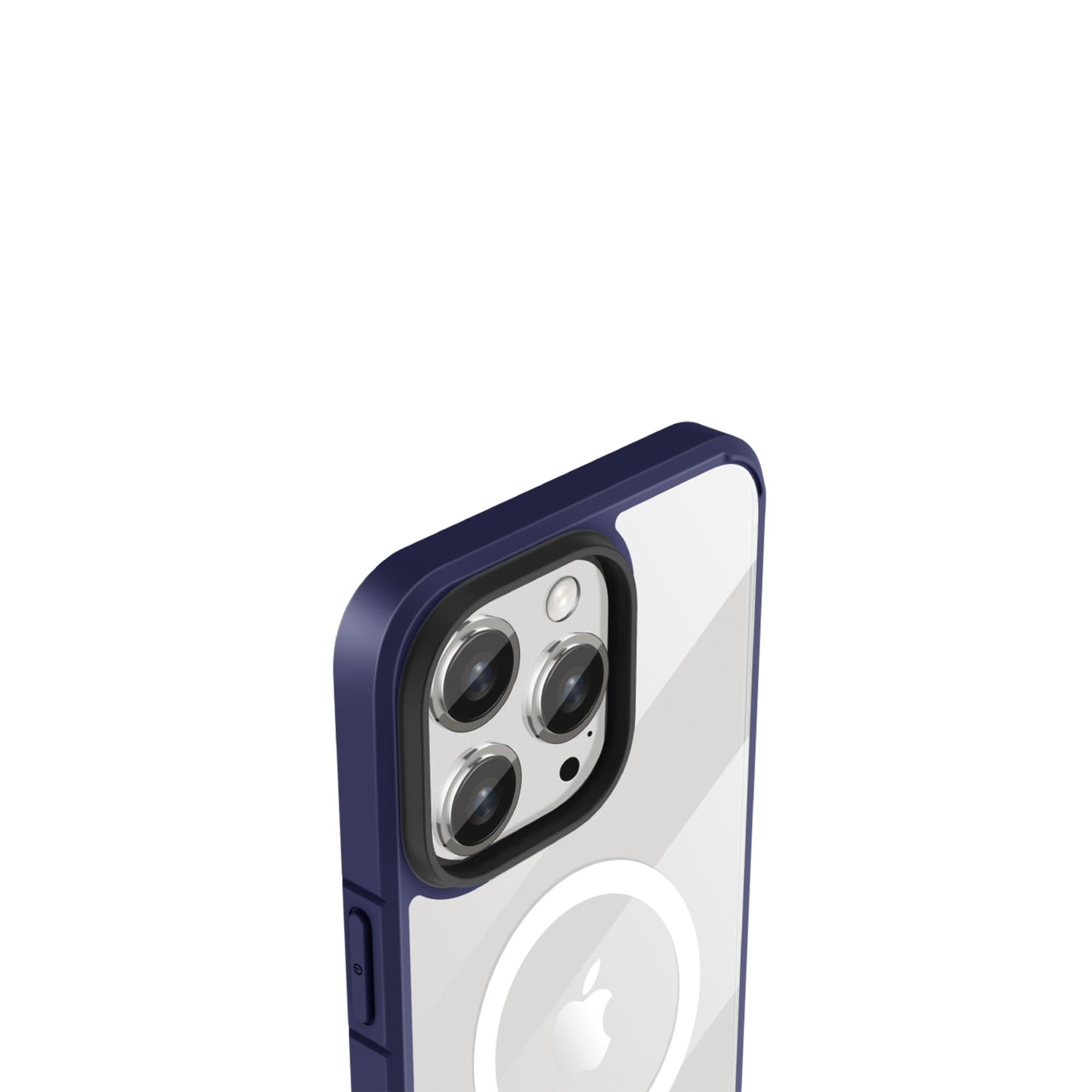 X-LEVELiPhone 15 Pro Max MagSafe Özellikli Kenarları Renkli Yumuşak Arkası Şeffaf Magnet Ice Crystal Silikon Kılıf