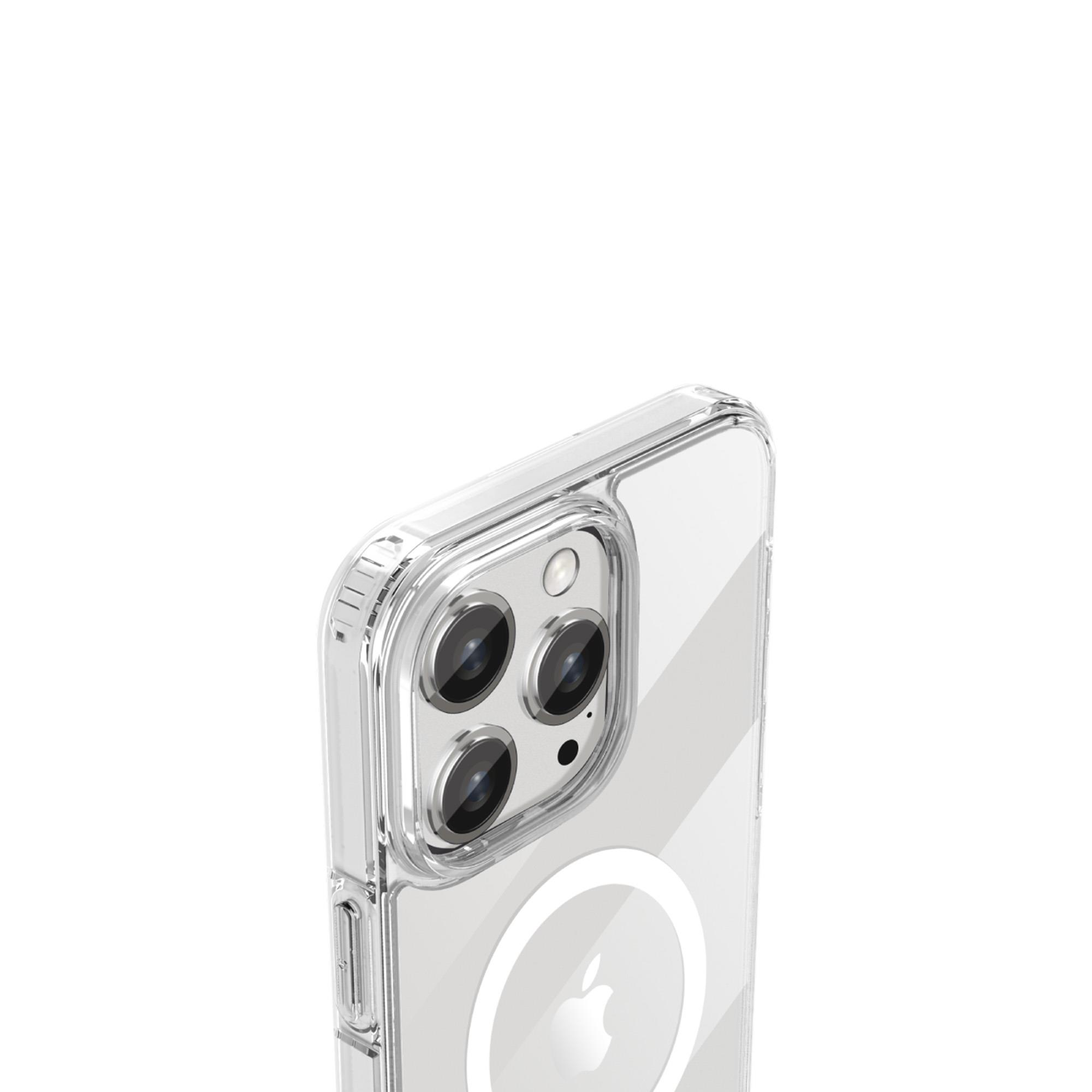 X-LEVELiPhone 15 Pro Max MagSafe Özellikli Kenarları Renkli Yumuşak Arkası Şeffaf Magnet Ice Crystal Silikon Kılıf