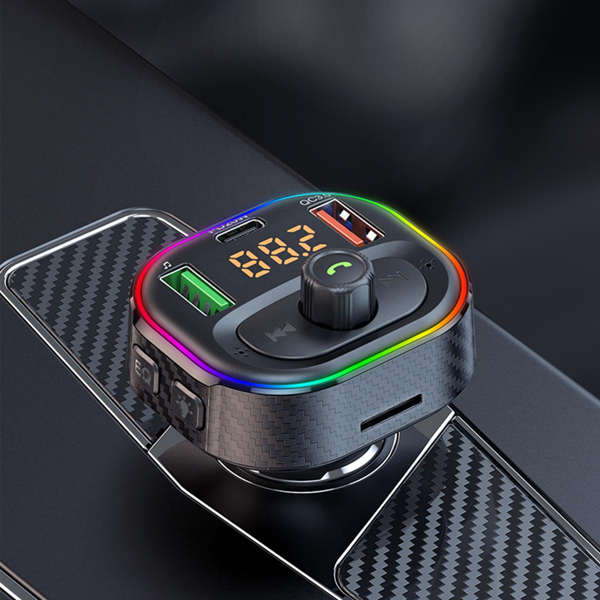 X-LEVELXC4051 Flash Bellek SD Hafıza Kartı 20W Hızlı Fast PD Şarj Destekli Led Işıklı Mikrofonlu Araç içi FM Transmitter