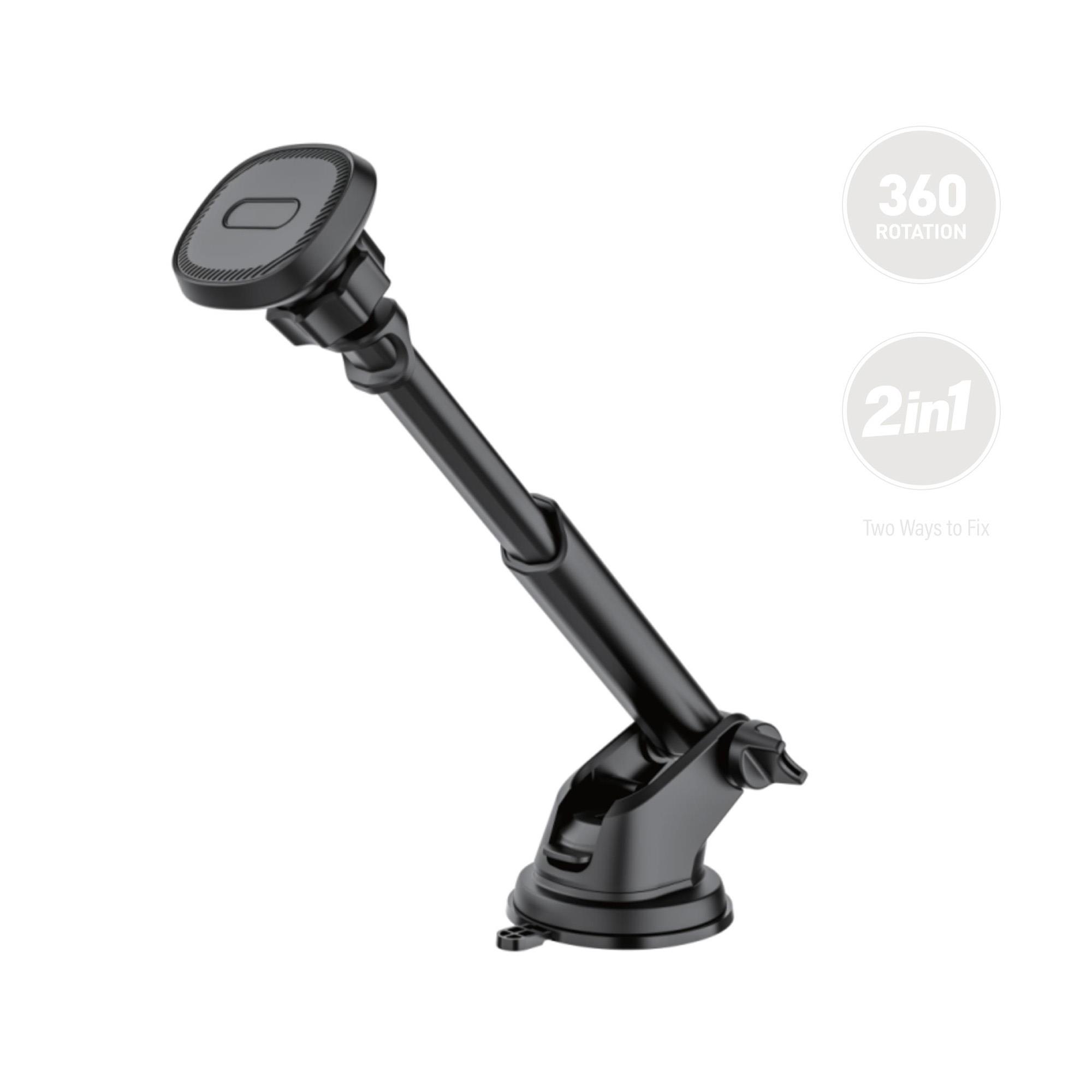 X-LEVELXCH2108 MagSafe Uyumlu Uzunluk ve Açı Ayarlı Torpido Orta Konsol Tipi Mıknatıslı Vantuzlu Araç içi Telefon Tutucu