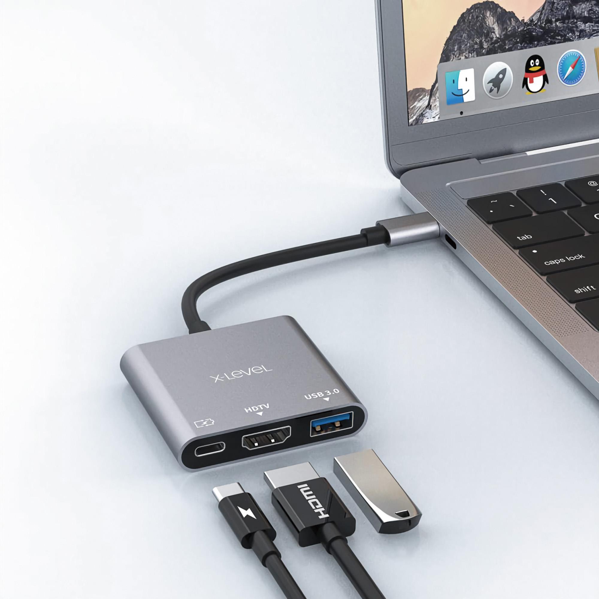 X-LEVELXMH7800 TYPE-C / USB-C Çıkışlı 4K HDMI Görüntü Aktarım USB 3.0 Laptop TV Uyumlu Çoklayıcı Hub