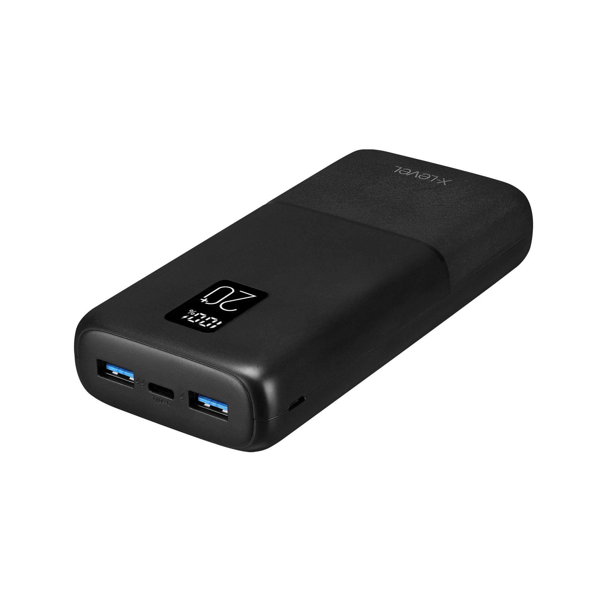 X-LEVELXP2255 20W QC PD Çift USB-A USB-C TYPE-C 3 Çıkışlı 20000 Mah Taşınabilir Şarj Aleti Powerbank