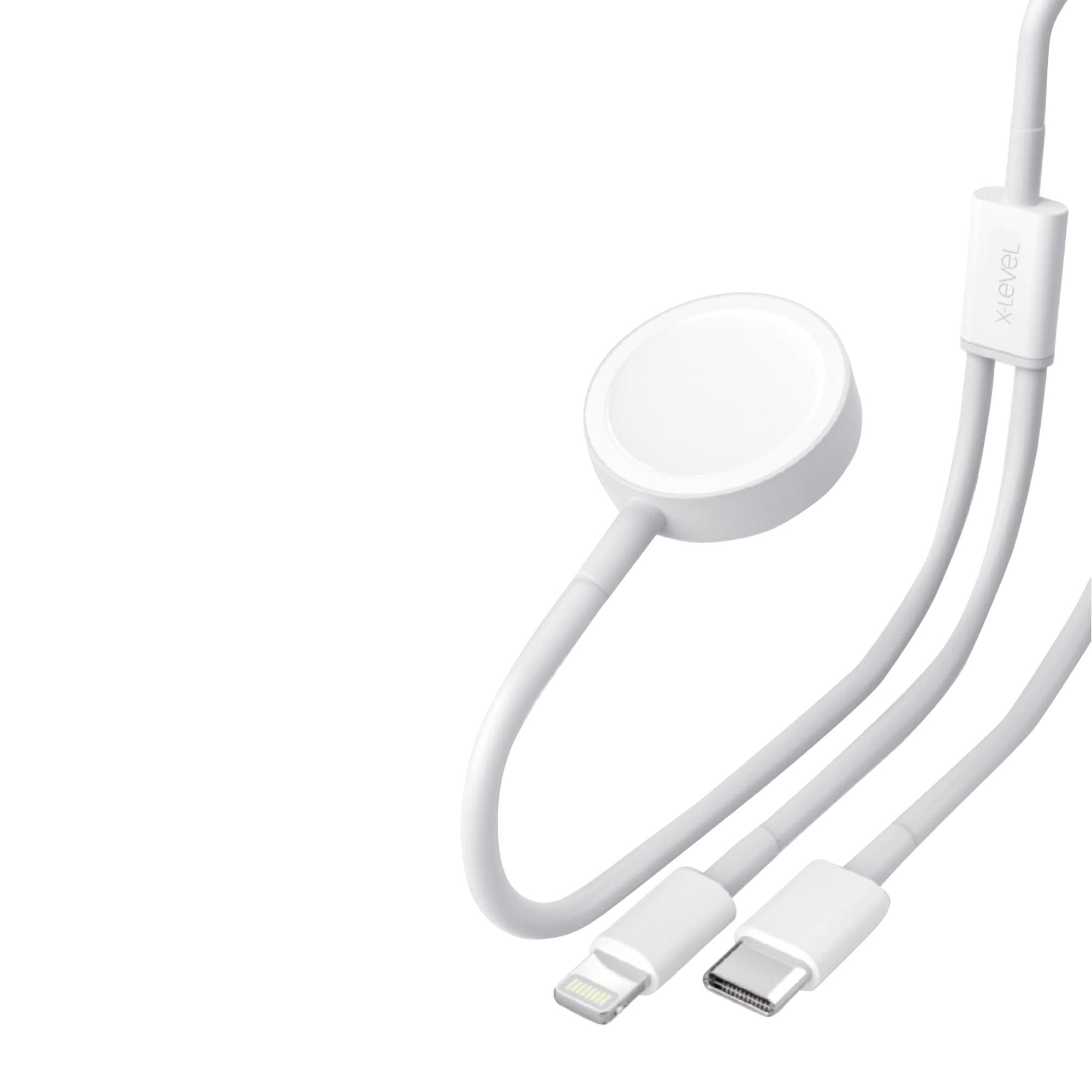 X-LEVELXWC9006 27W PD Fast Hızlı Manyetik Wireless Kablosuz Apple Watch Akıllı Saat USB-C / TYPE-C to Lightning Şarj Kablosu