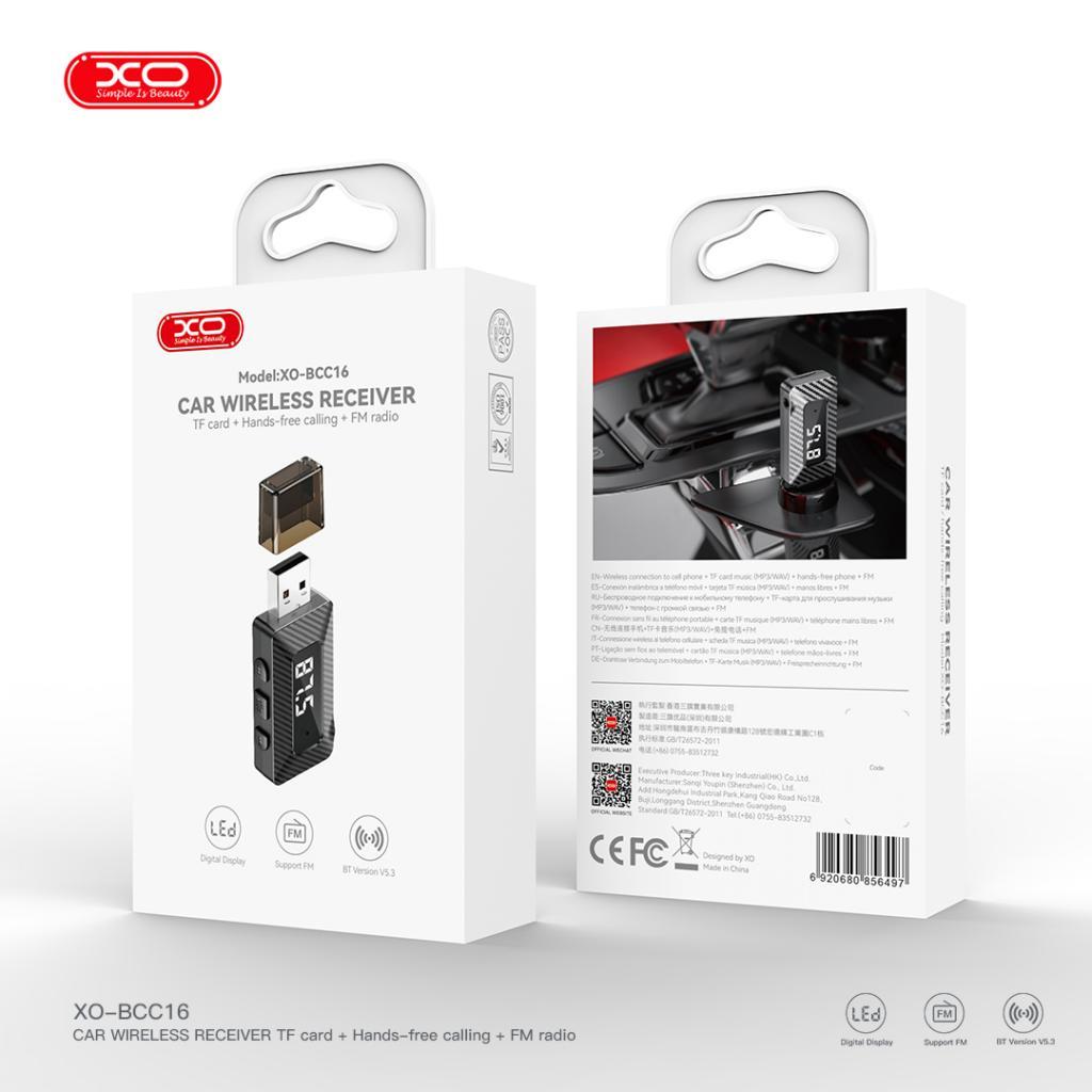 XO BCC16 Led Ekranlı Bluetooth v5.3 Araç Kablosuz Alıcı Cihazı
