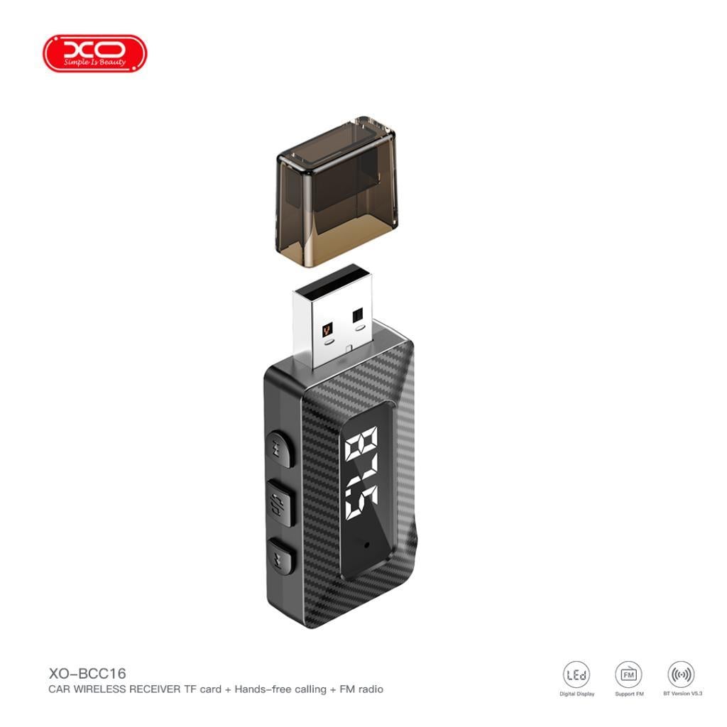 XO BCC16 Led Ekranlı Bluetooth v5.3 Araç Kablosuz Alıcı Cihazı