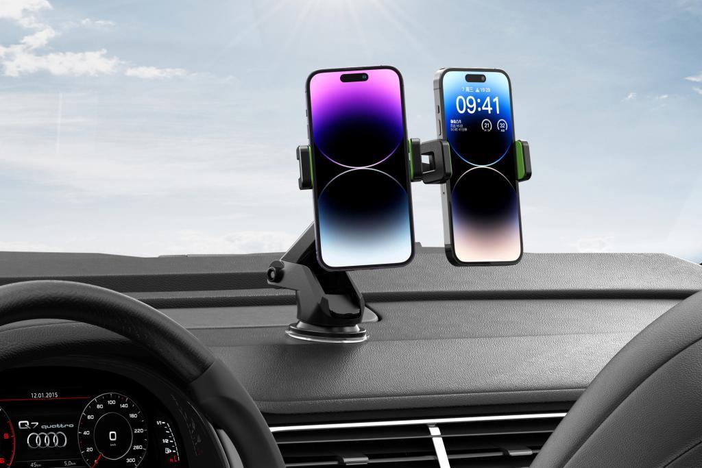 XO C117 Döner Başlıklı Çift Telefon Tutucu