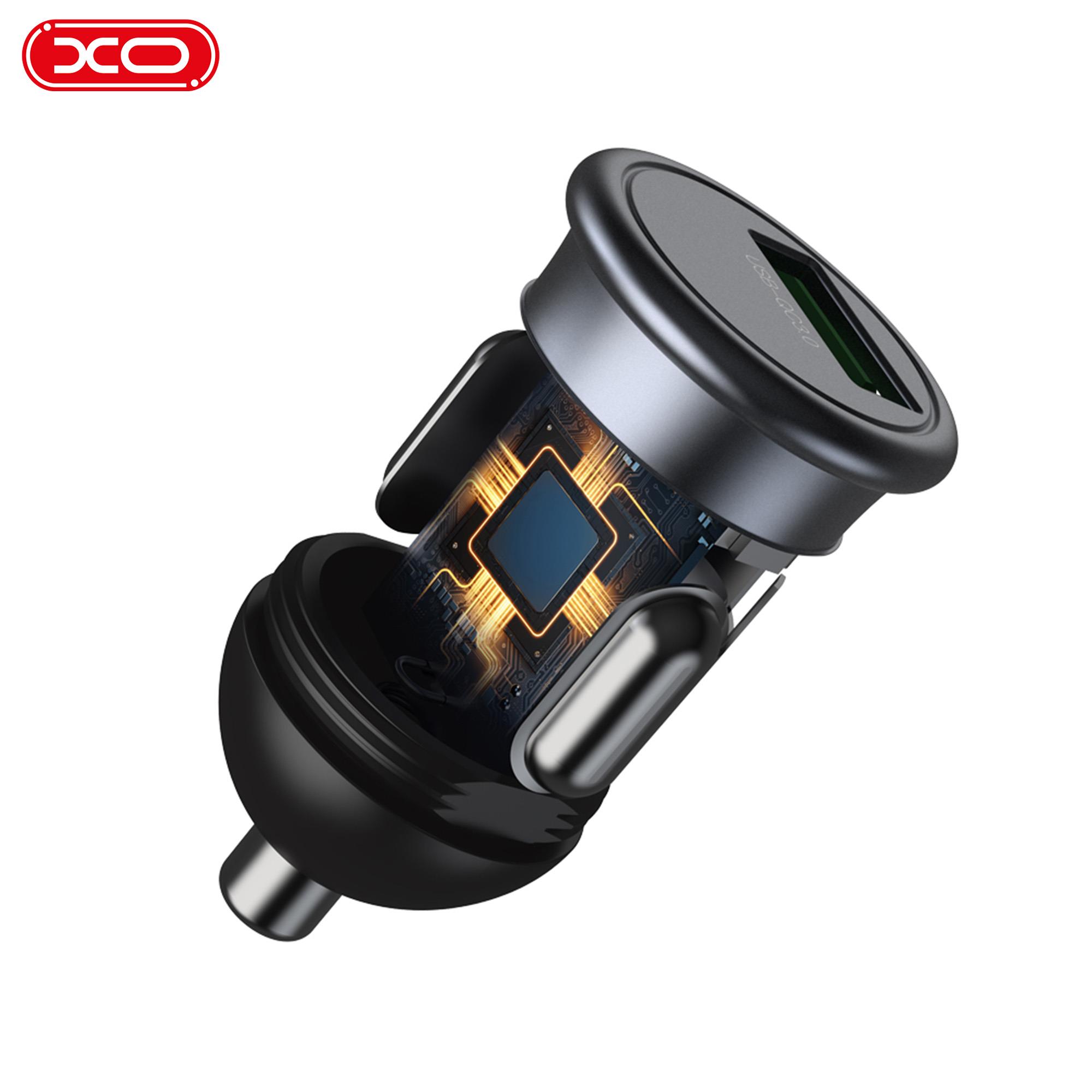 XO CC46 18W QC 3.0 PD Fast Hızlı USB-A Çıkışlı TYPE-C (USB-C) Kablolu Araç içi Şarj Aleti Adapötür Set