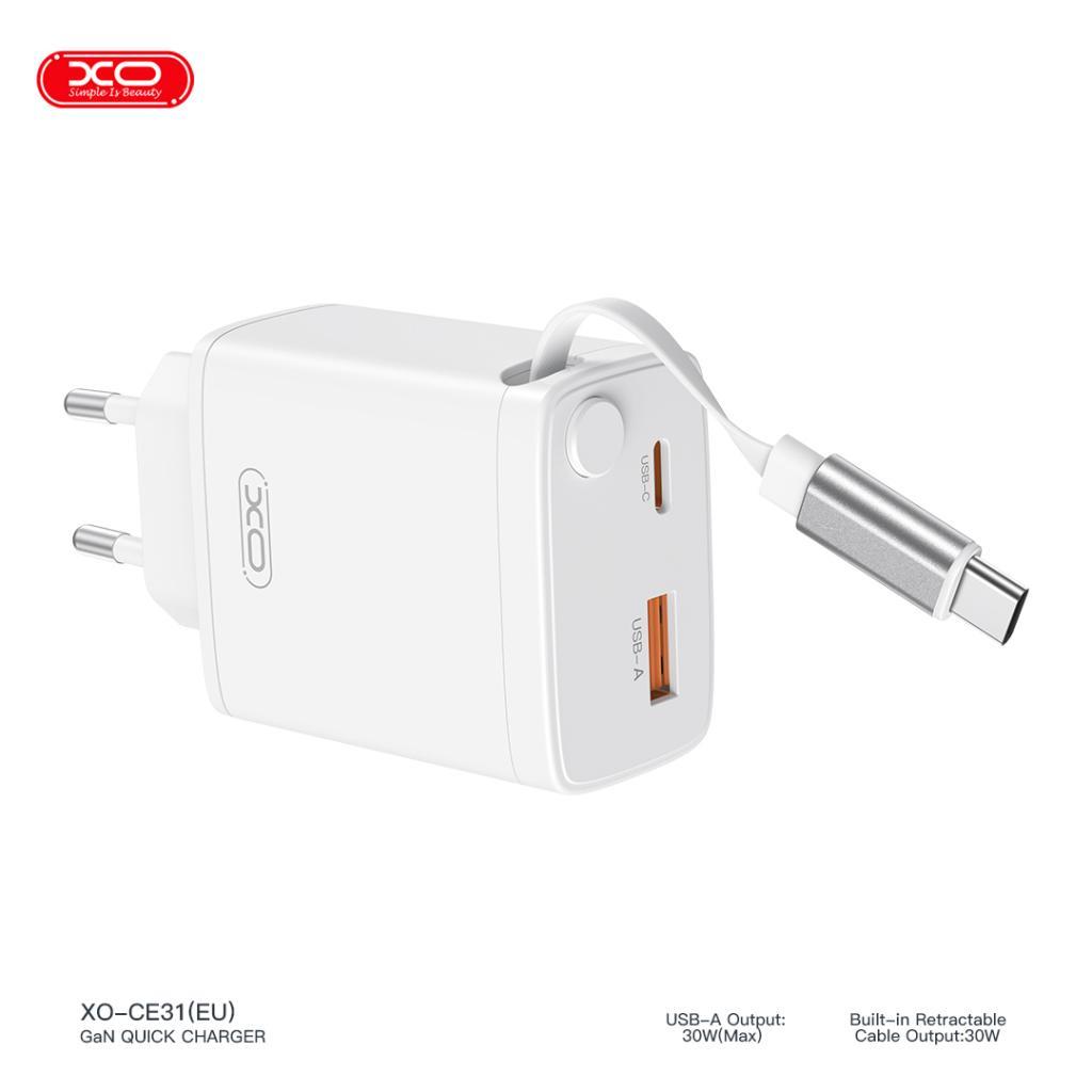 XO CE31(EU) 30W Type-C Çıkışlı Fast Hızlı Şarj Aleti Adaptörü