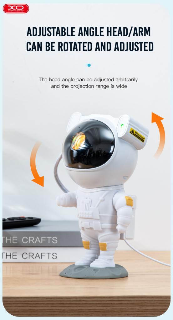 XO CF1 Astronot Temalı 8 Işık Modlu 360° Dönebilen Uzaktan Kumandalı Gece Lambası