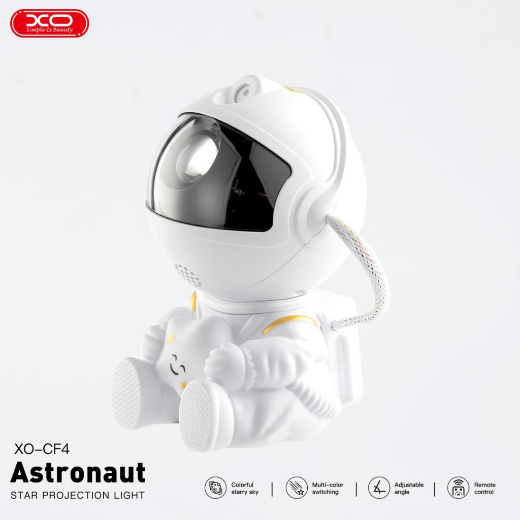 XO CF4 Astronot Temalı Yıldızlı Gökyüzü Hoparlör Projeksiyon Gece Lambası