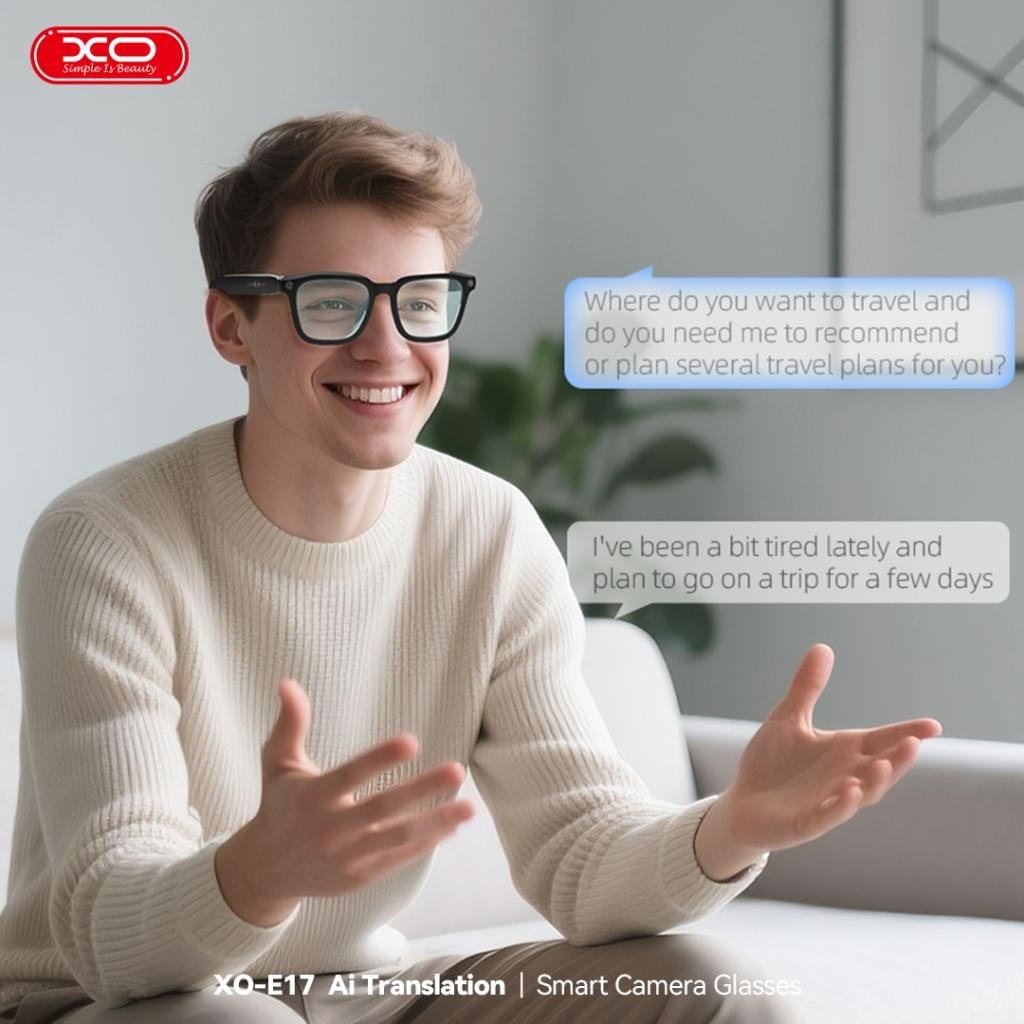 XO E17 Yapay Zeka Çevri Destekli 8 Megapiksel Fotoğraf Çekim Özellikli Smart Gözlük