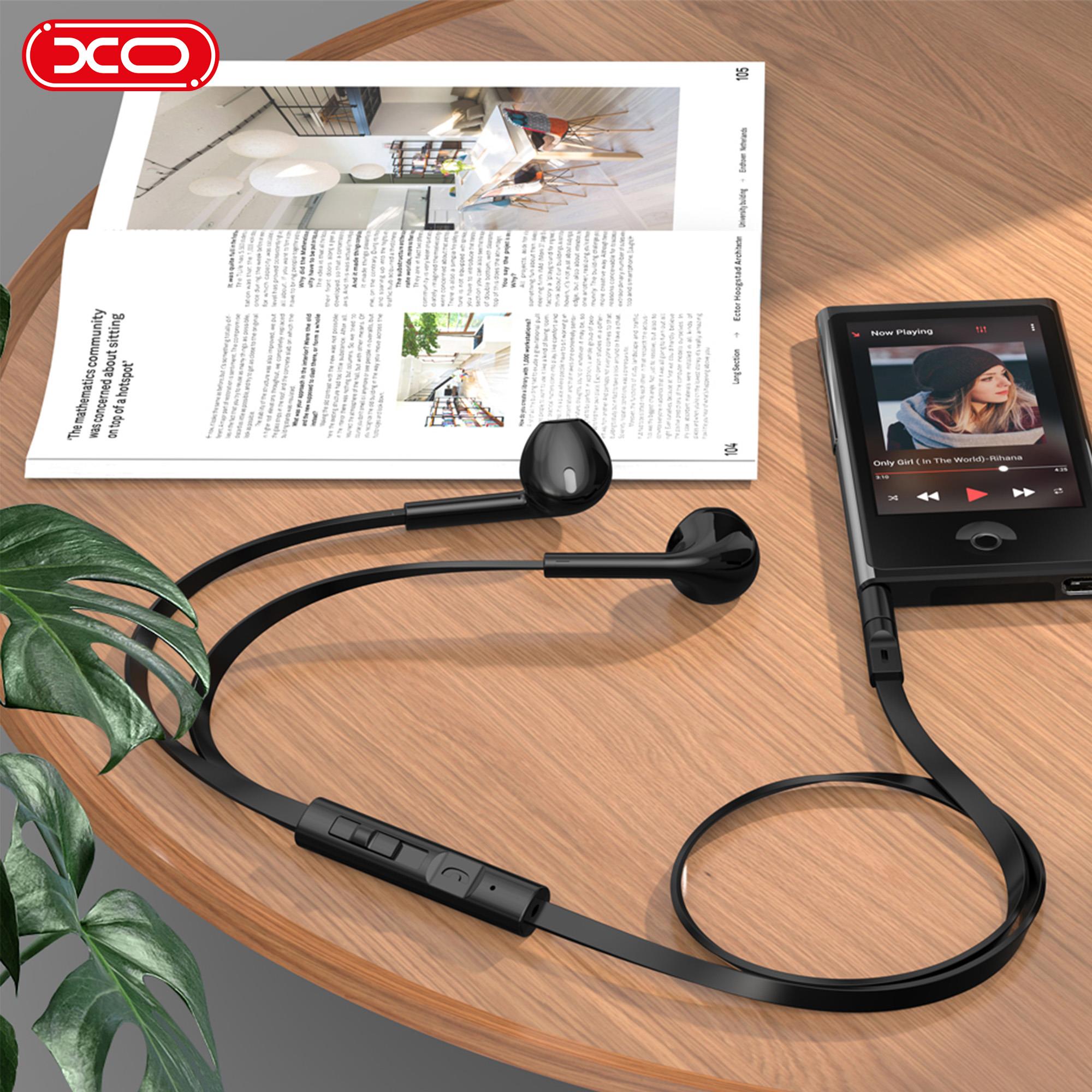 XO EP68 3.5 mm Jack Aux Çıkışlı Mikrofon Ses Kontrol Multimedya Tuşlu Yassı Soft Silikon Kablolu Kulaklık