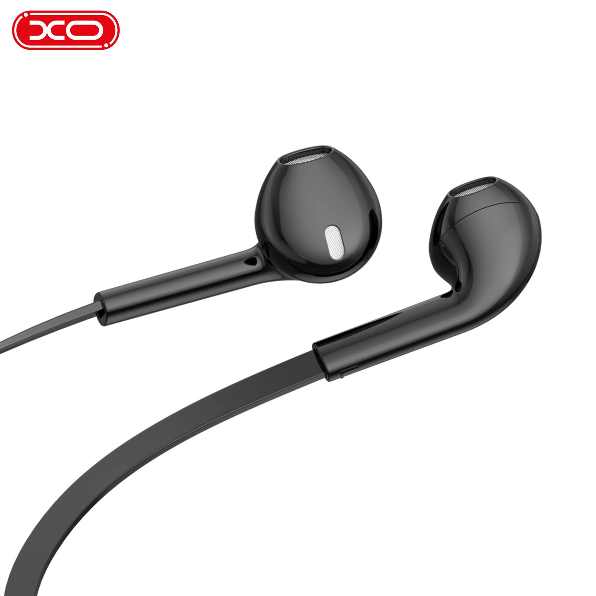 XO EP68 3.5 mm Jack Aux Çıkışlı Mikrofon Ses Kontrol Multimedya Tuşlu Yassı Soft Silikon Kablolu Kulaklık