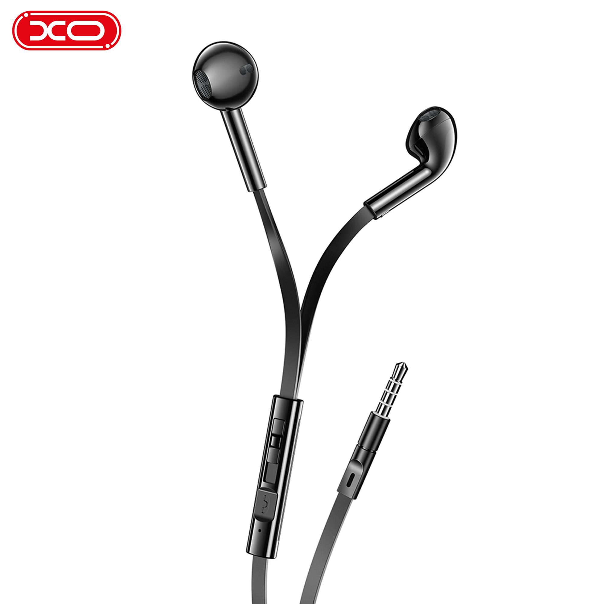 XO EP68 3.5 mm Jack Aux Çıkışlı Mikrofon Ses Kontrol Multimedya Tuşlu Yassı Soft Silikon Kablolu Kulaklık