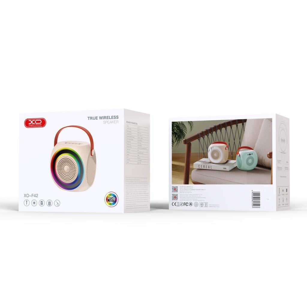 XO F42 Kablosuz Bluetooth Hoparlör ve Karaoke Mikrofon - 10W Güç, RGB Işıklı, TF Kart & USB Destekli