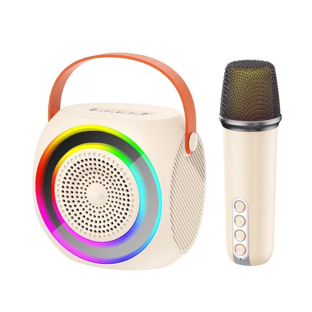 XO F42 Kablosuz Bluetooth Hoparlör ve Karaoke Mikrofon - 10W Güç, RGB Işıklı, TF Kart & USB Destekli