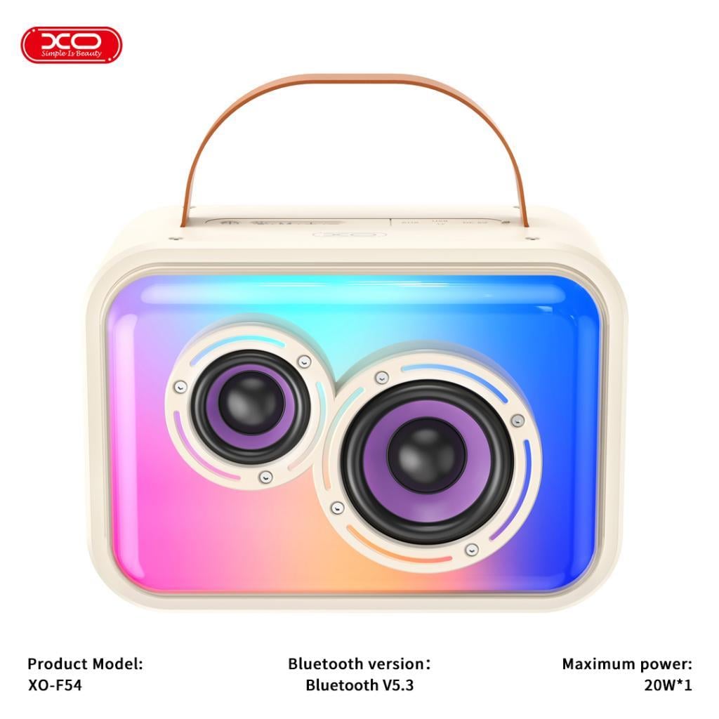 XO F54 10W RGB Işıklı 1800 mAh Bluetooth V5.3 Kablosuz Hoparlör ve Kareoke Mikrofonu Set