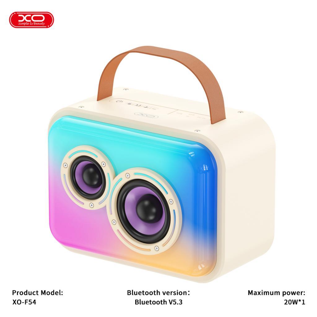 XO F54 10W RGB Işıklı 1800 mAh Bluetooth V5.3 Kablosuz Hoparlör ve Kareoke Mikrofonu Set