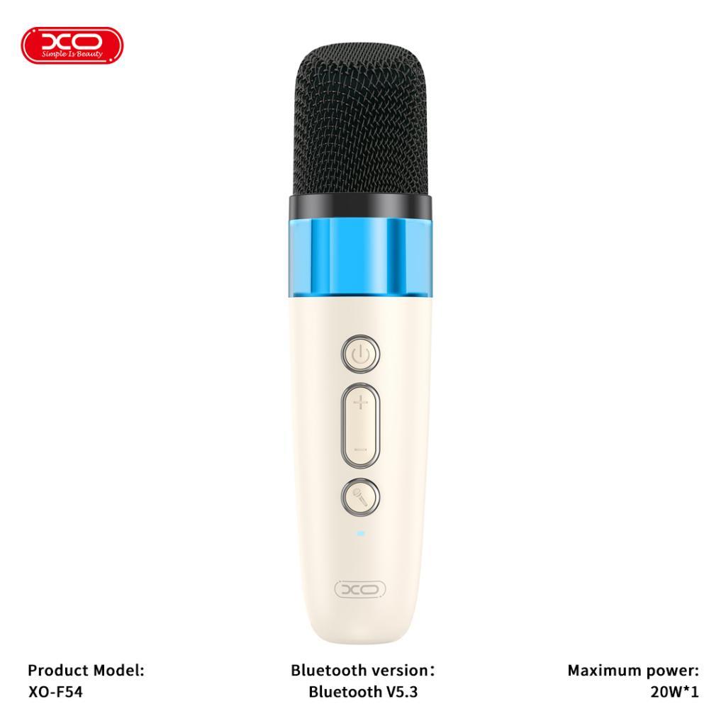 XO F54 10W RGB Işıklı 1800 mAh Bluetooth V5.3 Kablosuz Hoparlör ve Kareoke Mikrofonu Set