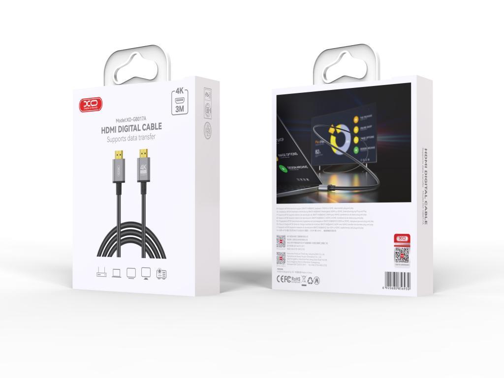 XO GB017A HDMI Dijital 4K 3M Data Veri Aktarım Bağlantı Kablosu