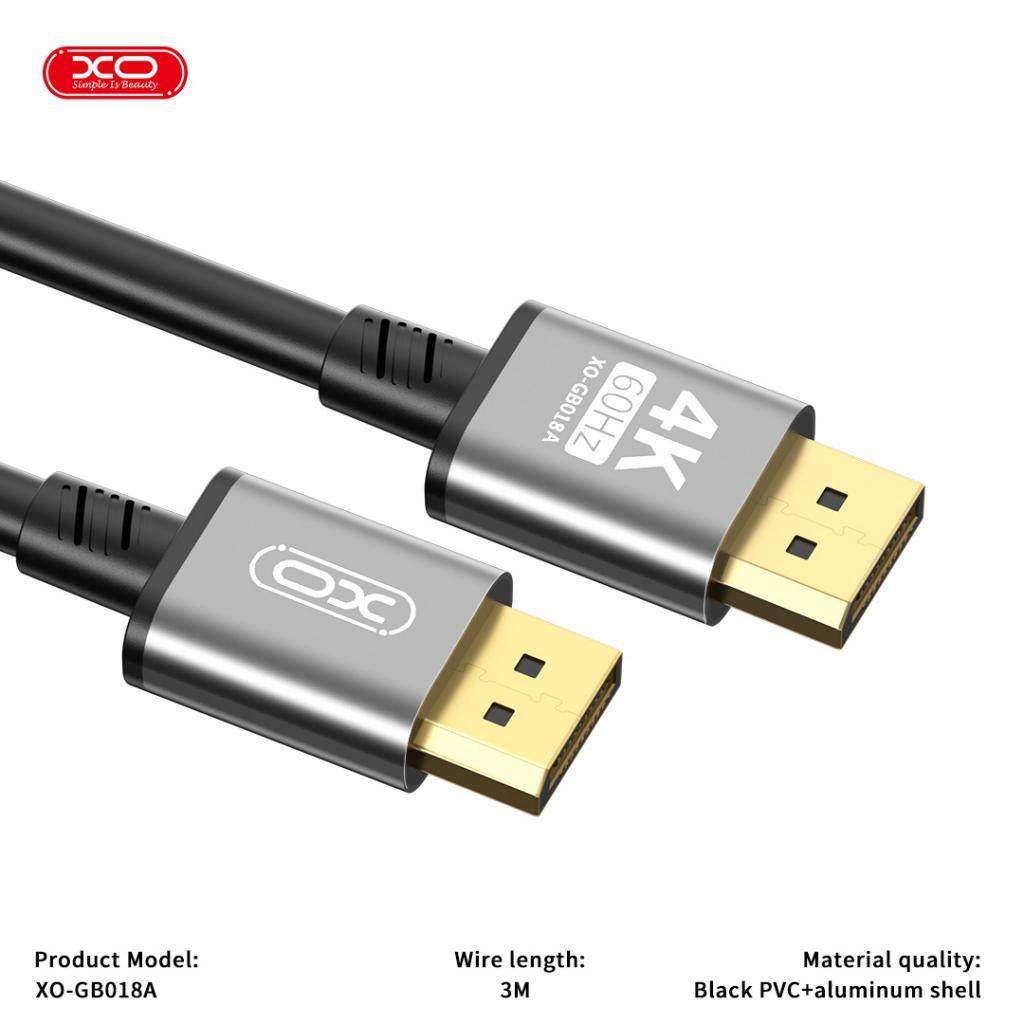 XO GB018A DP to DP 4K 3M Data Veri Aktarım Bağlantı Kablosu
