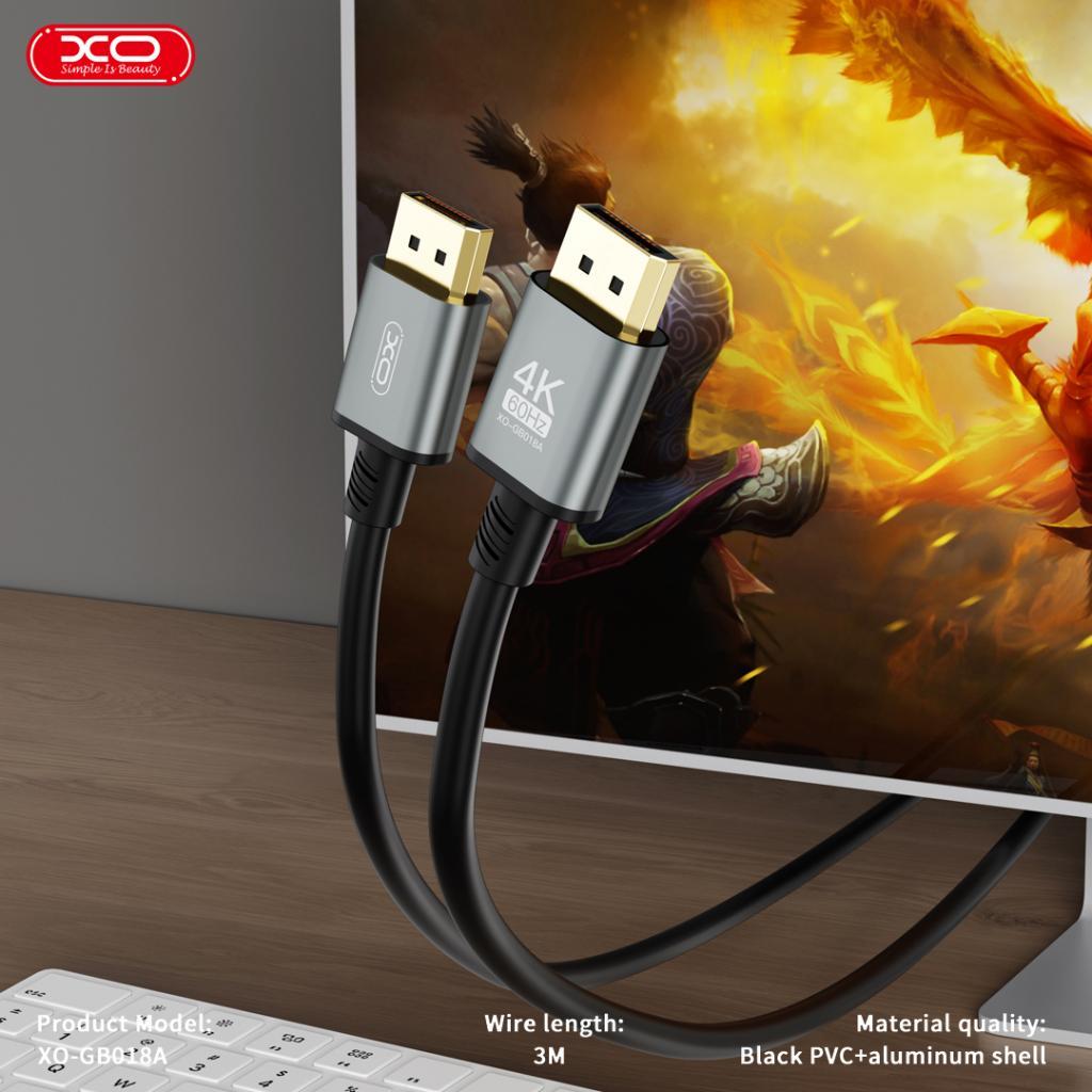 XO GB018A DP to DP 4K 3M Data Veri Aktarım Bağlantı Kablosu