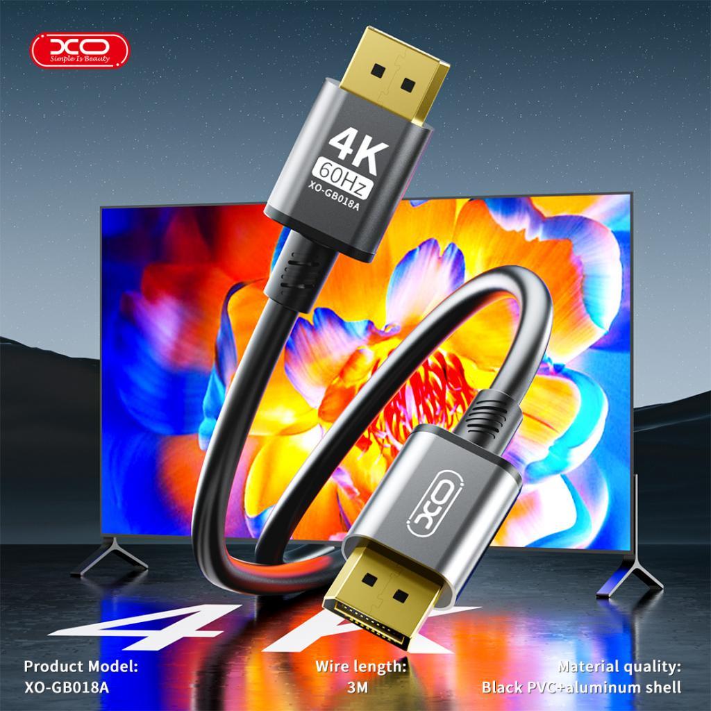 XO GB018A DP to DP 4K 3M Data Veri Aktarım Bağlantı Kablosu