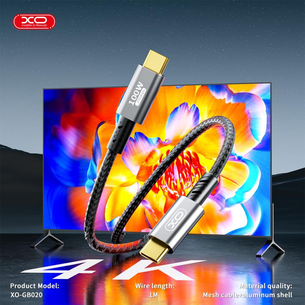 XO GB020 Type-C To Type-C  Metal 4K HDMI Kablo