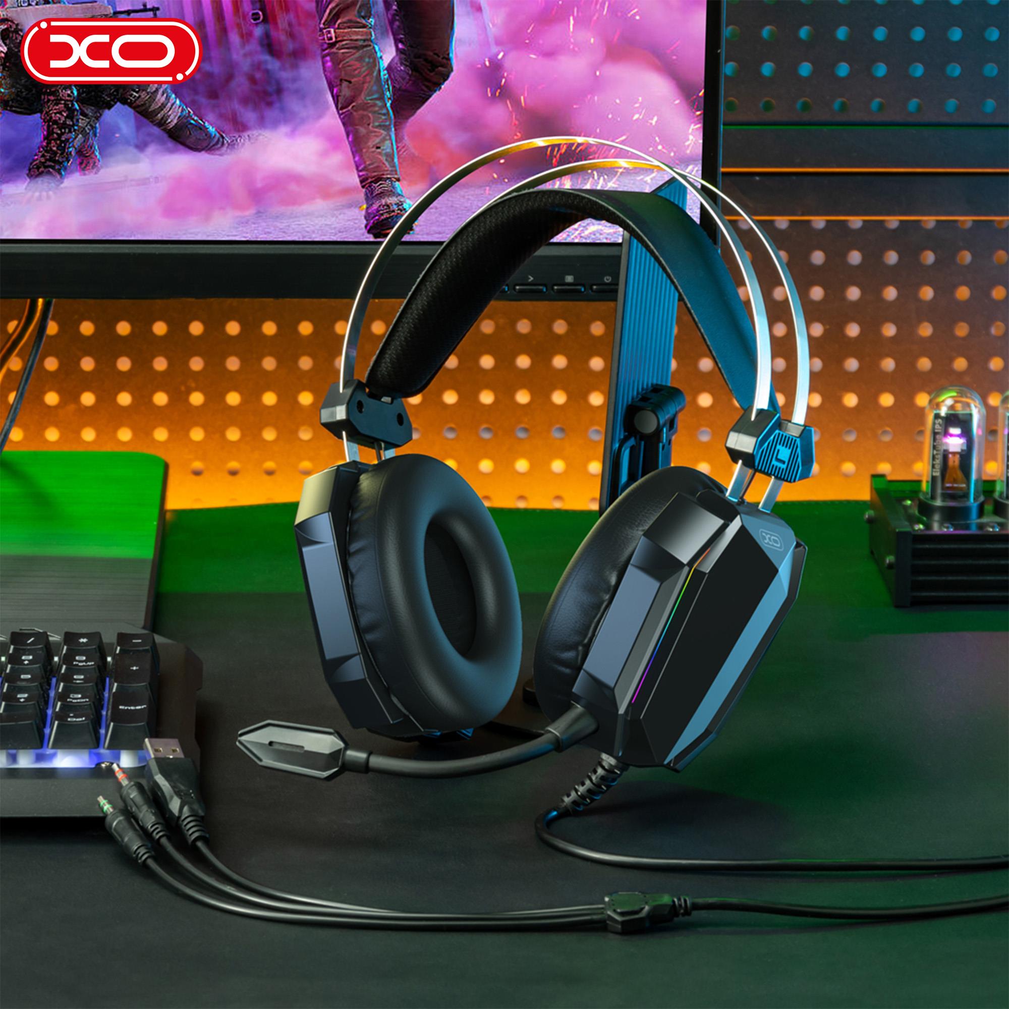 XO GE07 2.1 Metre Kablolu Hareketli Mikrofonlu RGB Işıklı Kablolu Gamer Oyuncu Kulaklığı