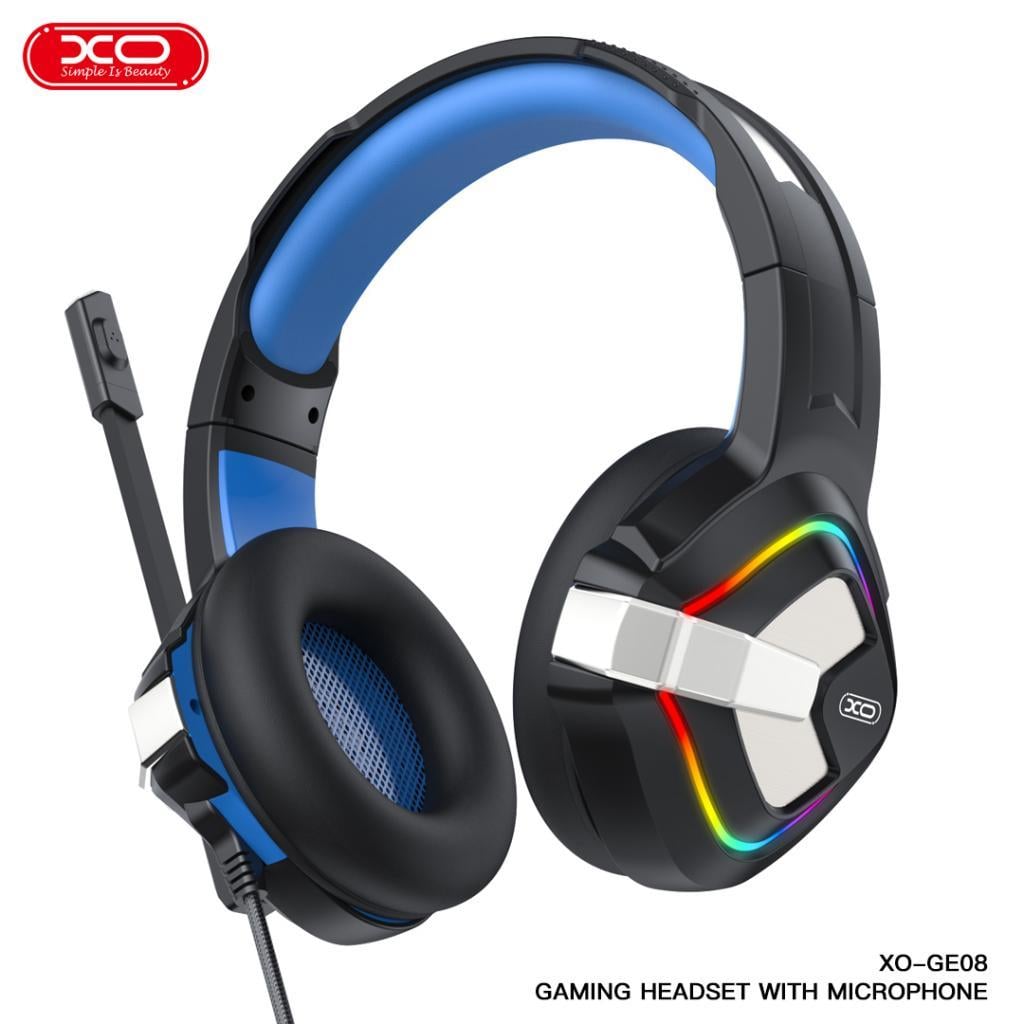 XO GE08 Kulak Üstü RGB Light Gürültü Engelleyici Mikrofon Hi-Fis Audio Kablosuz Oyuncu Kulaklığı
