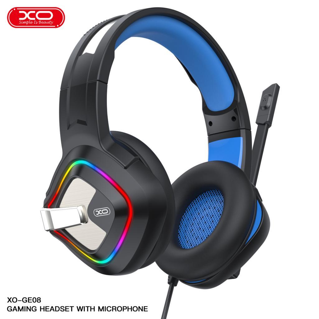 XO GE08 Kulak Üstü RGB Light Gürültü Engelleyici Mikrofon Hi-Fis Audio Kablosuz Oyuncu Kulaklığı