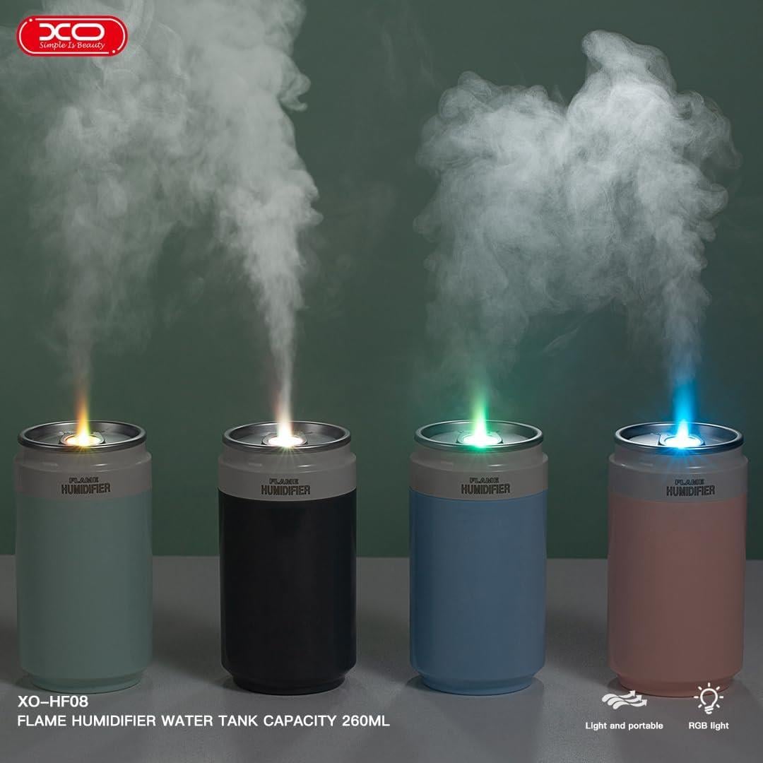 XO HF08 Ultrasonik RGB Aydınlatmalı Taşınabilir Hava Nemlendirici ve Aroma Difüzörü 